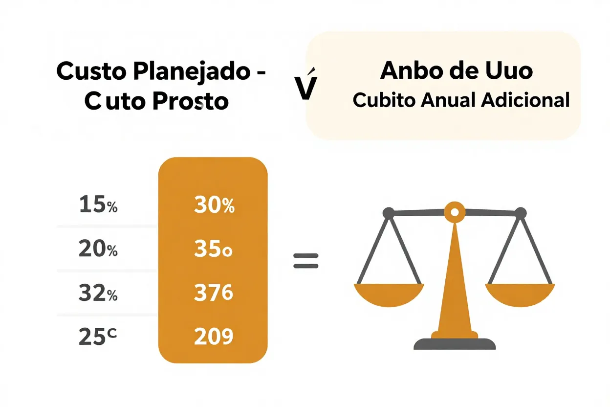 Infográfico mostrando fórmula de cálculo de custo-benefício de móveis planejados
