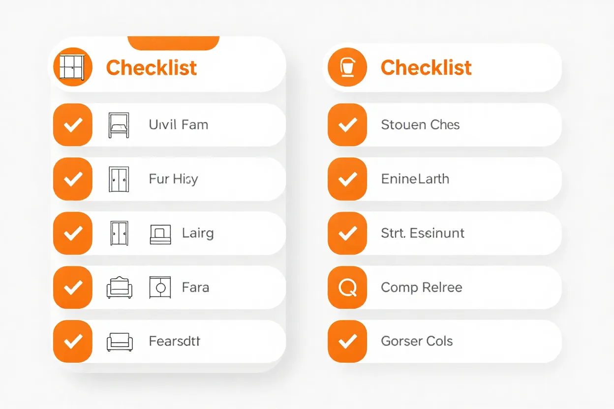 Checklist visual das funcionalidades essenciais em apps de planta de casa