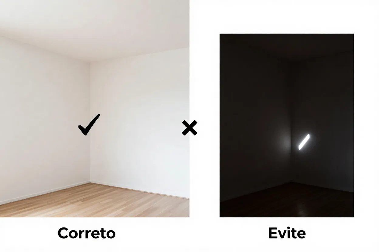 Comparação entre foto bem tirada e foto com problemas comuns de enquadramento