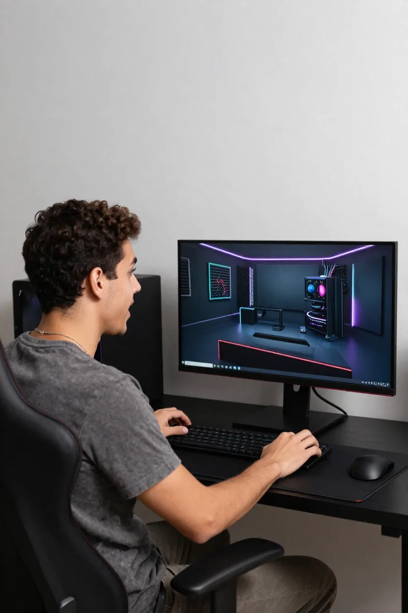 Decorar Quarto Online: Quarto Gamer - Depois