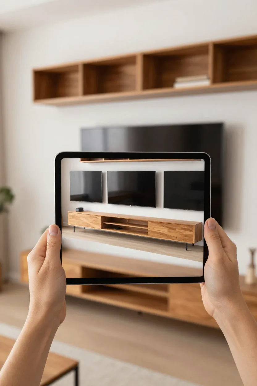 Decorar Sala Online: Sala com Rack - Depois